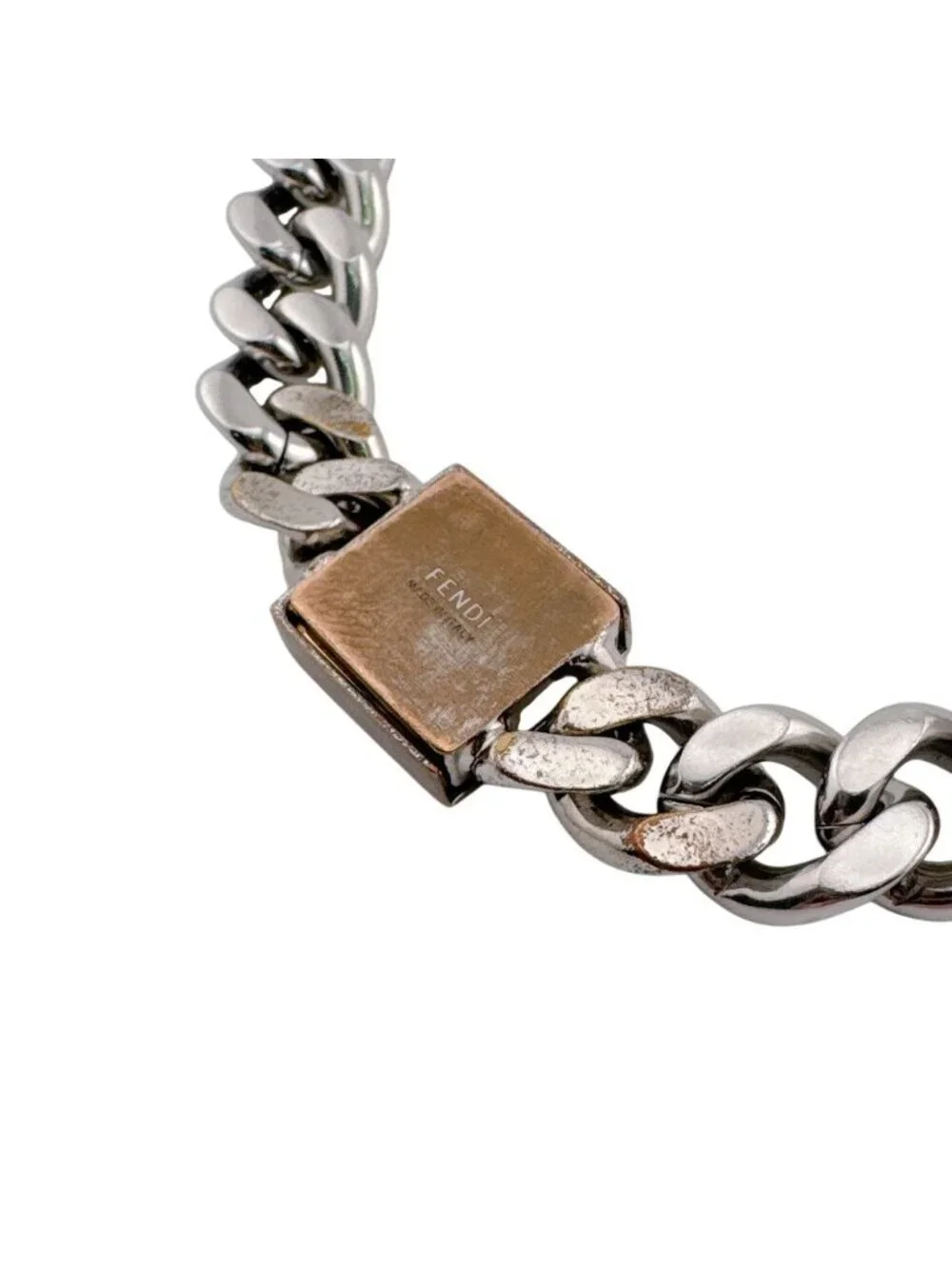 Fendi Logo Necklace Silver